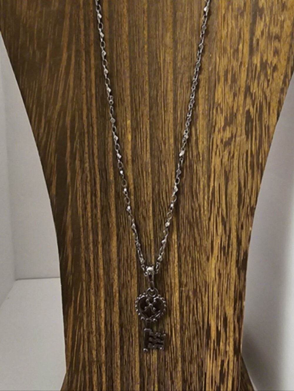 Unbranded black Tone Key Pendant Necklace length 26"